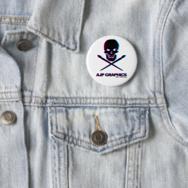 AJP GRAPHICS SKULL 3D SMALL CIRCLE BUTTON