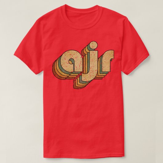 AJR Rainbow Typography Style 70s T-shirt (Design voorkant)