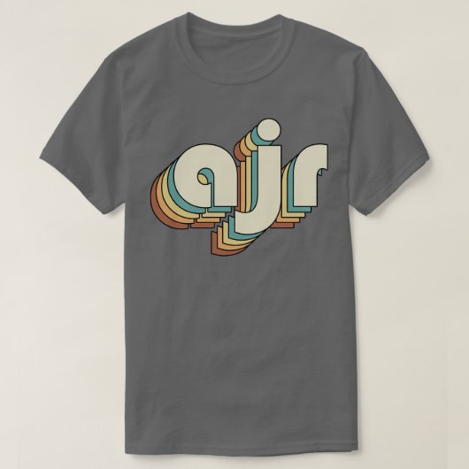 AJR Retro Rainbow Typography Style 70s T-shirt (Design voorkant)