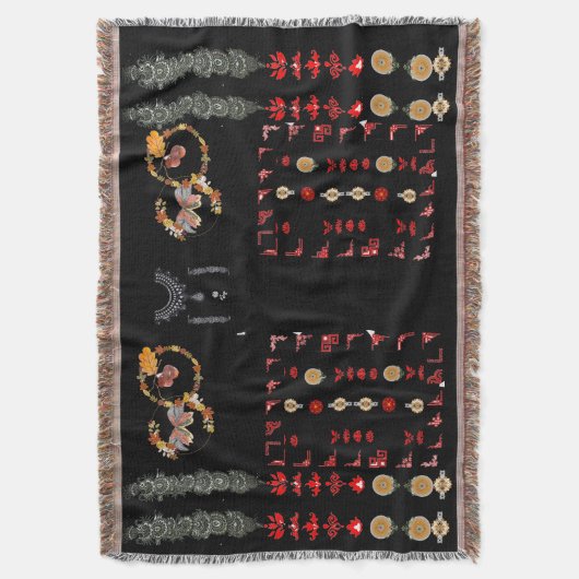 Ajrak-achtige stijl deken (Voorkant Verticaal)