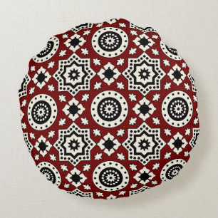 Ajrak Pattern Round Pillow Rond Kussen
