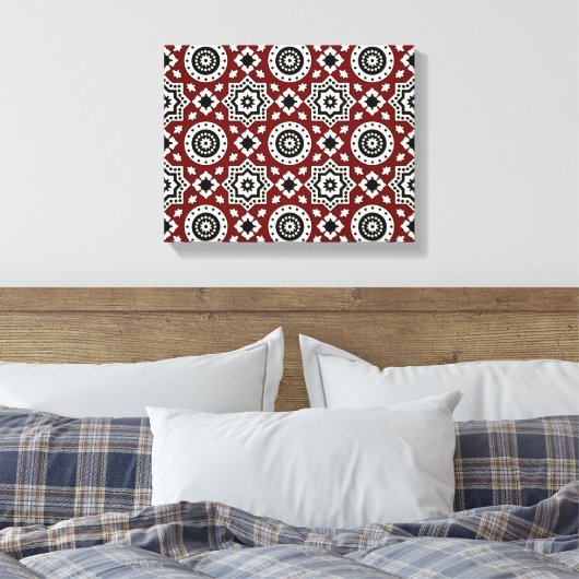 Ajrak Tribal Pattern Canvas (Insitu (Slaapkamer))