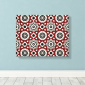 Ajrak Tribal Pattern Canvas (Insitu (Houten vloer))