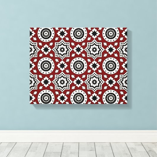 Ajrak Tribal Pattern Canvas Afdruk (Insitu (Houten vloer))