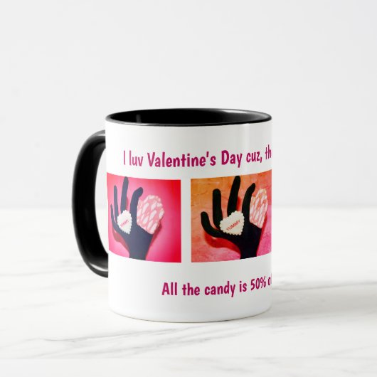 AJ's Day After Valentijnsdag Discount Snoep mok (Voorkant links)