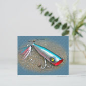 AJS Saltwater Lure Popper Blue Dragon Items Briefkaart (Staand voorkant)
