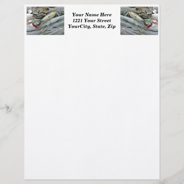 AJS Saltwater Lure Popper Mullet Letterhead Briefhoofd Sjabloon (Voorkant)