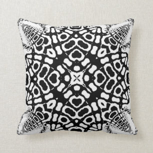 Ajuna Zwart Witte Geometrische Stam Patroon Kussen