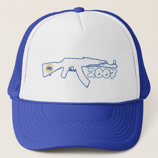AK47 2007 Gewoon blauw Trucker Pet (Voorkant)