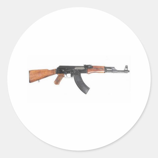 AK47 Aanvalsgeweer Ronde Sticker (Voorkant)