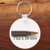 AK47 Ammo 7.62x39mm Ronde Sleutelhanger (Voorkant)