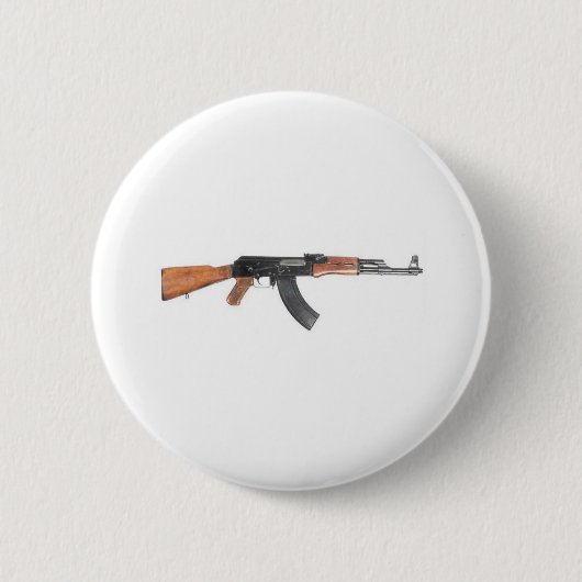 AK47 Assault-geweer Ronde Button 5,7 Cm (Voorkant)