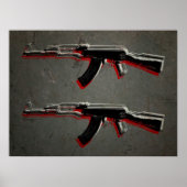 AK47 Assault Rifle Pop Art Poster (Voorkant)