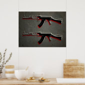AK47 Assault Rifle Pop Art Poster (Keuken)