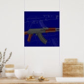 AK47 BluePrint Poster (Keuken)