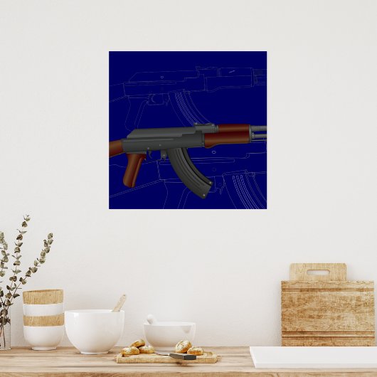 AK47 BluePrint Poster (Keuken)