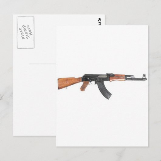 AK47 het geweer van de aanval Briefkaart (Voorkant / Achterkant)
