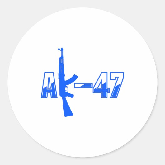 AK-47 AKM Aanvalsgeweer Logo Blue.png Ronde Sticker (Voorkant)