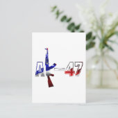 AK-47 AKM Aanvalsgeweer Logo Rood Wit en Blauw.pn Briefkaart (Staand voorkant)