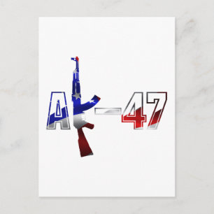 AK-47 AKM Aanvalsgeweer Logo Rood Wit en Blauw.pn Briefkaart