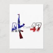AK-47 AKM Aanvalsgeweer Logo Rood Wit en Blauw.pn Briefkaart (Voorkant)