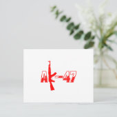 AK-47 AKM Assault Rifle Logo Red.png Briefkaart (Staand voorkant)