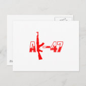 AK-47 AKM Assault Rifle Logo Red.png Briefkaart (Voorkant / Achterkant)