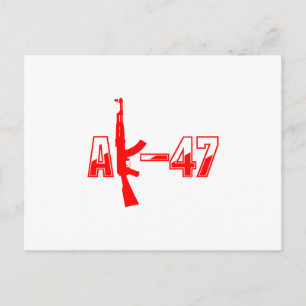 AK-47 AKM Assault Rifle Logo Red.png Briefkaart