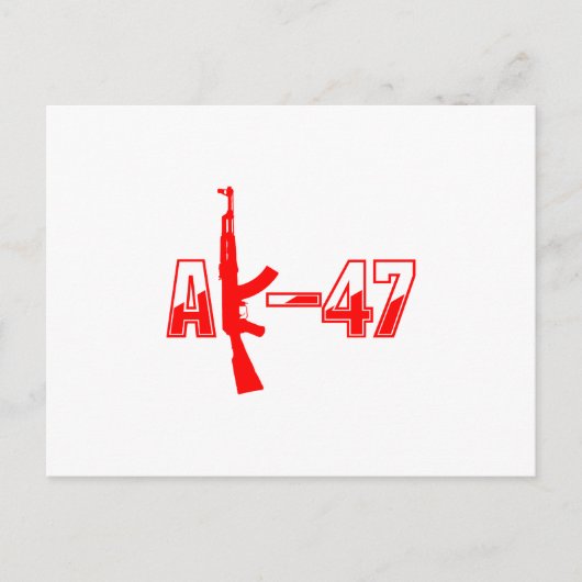 AK-47 AKM Assault Rifle Logo Red.png Briefkaart (Voorkant)