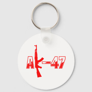AK-47 AKM Assault Rifle Logo Red.png Sleutelhanger