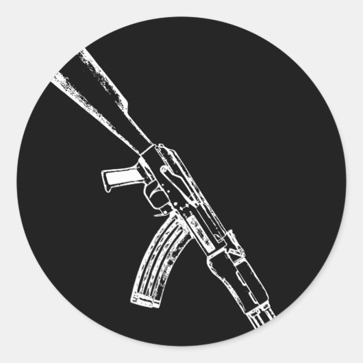 AK-47 Kalashnikov AK47 Geweer Eigenaar Ronde Sticker (Voorkant)