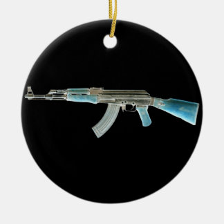 AK-47 Negatief Blauw Keramisch Ornament