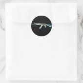 AK-47 Negatief Blauw Ronde Sticker (Tas)