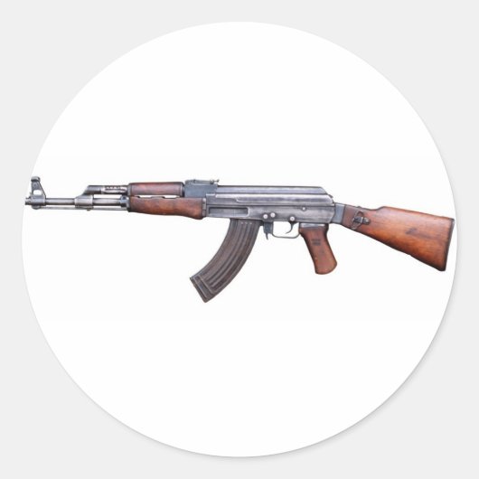 AK-47 RONDE STICKER (Voorkant)