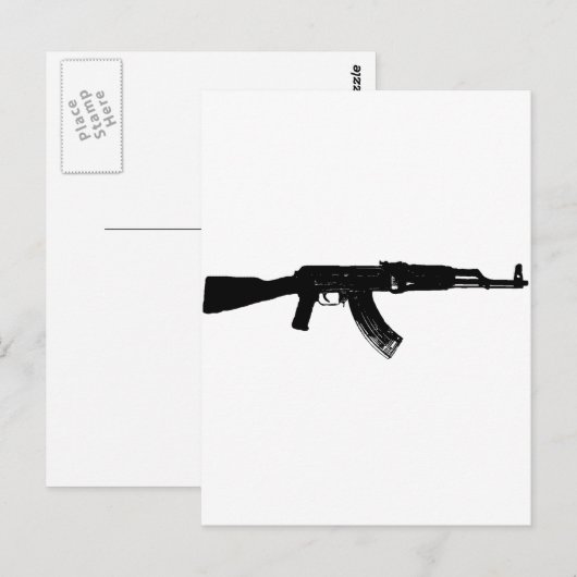 AK-47 Silhouette Briefkaart (Voorkant / Achterkant)
