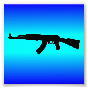 AK-47 Silhouette Foto Afdruk