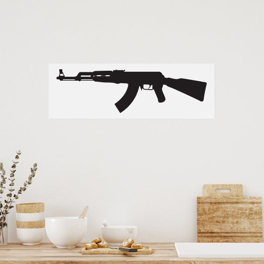 AK-47 Silhouette Poster (Keuken)