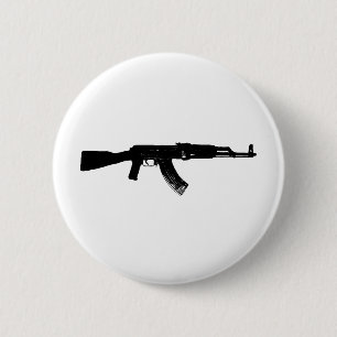 AK-47 Silhouette Ronde Button 5,7 Cm