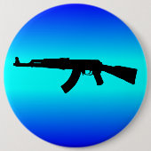 AK-47 Silhouette Ronde Button 6,0 Cm (Voorkant)