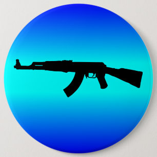 AK-47 Silhouette Ronde Button 6,0 Cm