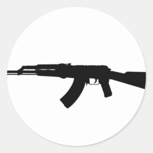 AK-47 Silhouette Ronde Sticker