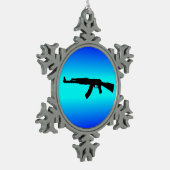 AK-47 Silhouette Tin Sneeuwvlok Ornament (Links)