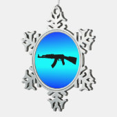 AK-47 Silhouette Tin Sneeuwvlok Ornament (Rechts)