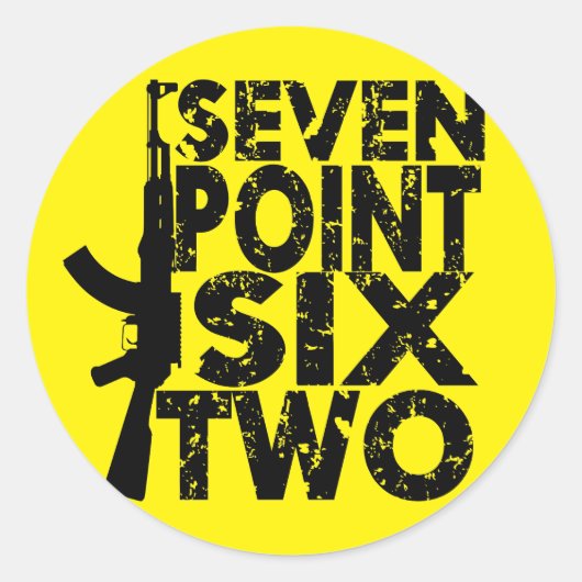 AK-47 Zeven punt Zes Twee Ronde Sticker (Voorkant)