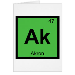 Ak - Akron Ohio Scheikunde Periodiek Systeem Symbo