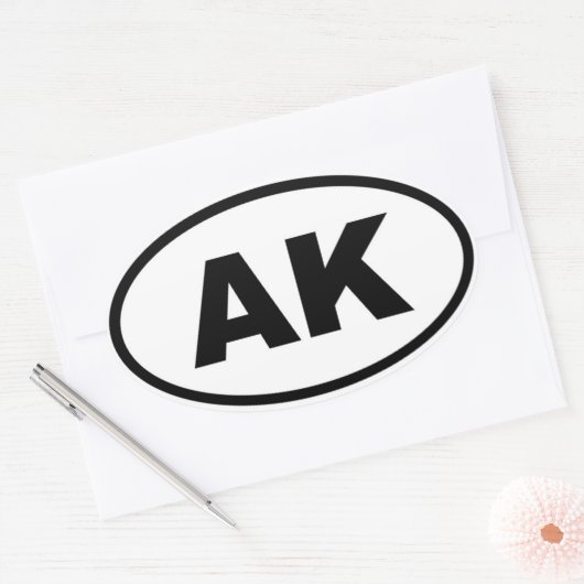 AK Alaska Ovale Sticker (Envelop)