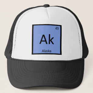Ak - Alaska State Chemie Periodiek Systeem Symbool Trucker Pet
