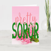 AKA Geïnspireerd Roze en Groene Soror Kaart (Voorkant)