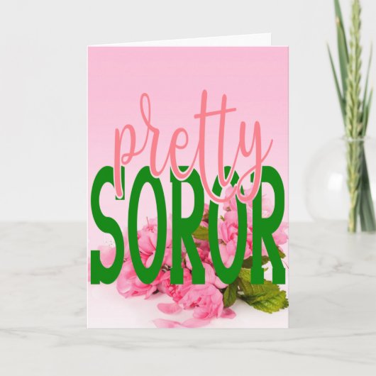 AKA Geïnspireerd Roze en Groene Soror Kaart (Voorkant)