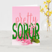 AKA Geïnspireerd Roze en Groene Soror Kaart (Gele Bloem)